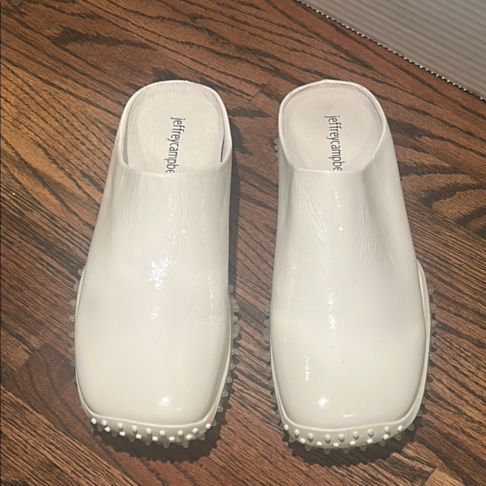Jeffrey Campbell White Mules | Size 8.5